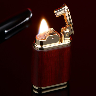 Vỏ Hột Quẹt Bật Lửa Xăng Đá Chief CF227M Ốp Gỗ Đánh Lửa Kiểu Mới Độc Lạ - Dùng Xăng Bấc Đá Cao Cấp