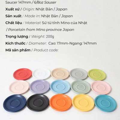 Đĩa sứ Origami Cappuccino Latte Saucer 147mm