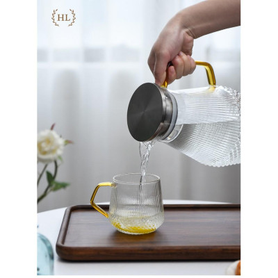 BỘ BÌNH CỐC BOROSILICATE SIÊU NHẸ - CHỊU NHIỆT - CƯỜNG LỰC | Bình cốc thuỷ tinh phong cách NORDIC vân kim cương (Mix Lẻ)