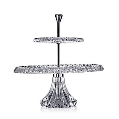 Đĩa pha lê 2 tầng Rogaska Crown Jewel 34cm màu trắng Hàng chính hãng