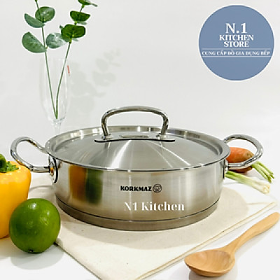 Nồi inox cao cấp Korkmaz Proline 4.5 lít thân thấp - A1170 - Hàng Chính Hãng