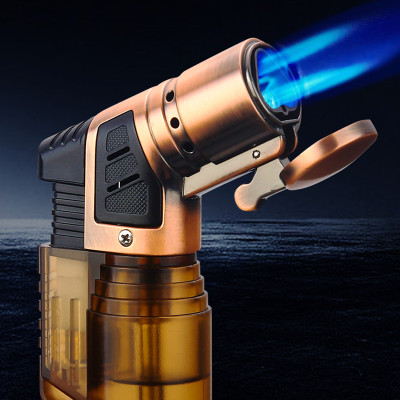 Vỏ Hột Quẹt Bật Lửa Gas Honest BCZ-779 Khò 3 Tia Cực Mạnh, Nhìn Thấy Lượng Gas Bên Trong - Nhiều Màu