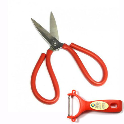 Kéo bếp inox loại lớn cao cấp tặng Dao bào nhựa đỏ cao cấp KD01 – Gia dụng bếp 