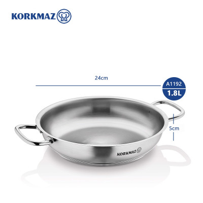 Chảo inox cao cấp 2 quai Korkmax Proline 24cm - A1192 - Hàng chính hãng