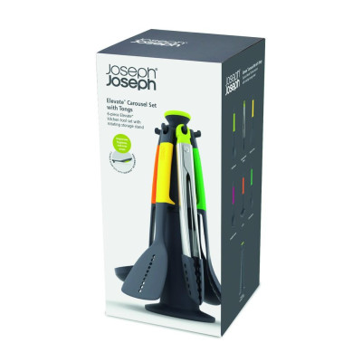 Bộ dụng cụ nấu ăn cao cấp 6 món Joseph Joseph 002362 - Elevate 6-piece Utensils Carousel Set with Tongs