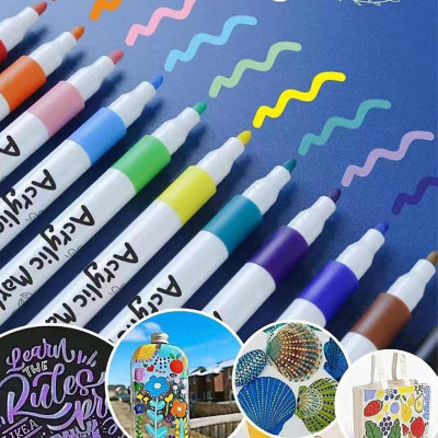 Bút Màu Acrylic Marker 12/24/36/48/60 Cao Cấp Màu Sắc Tươi Sáng, Bút Lông Màu - Hàng Nhập Khẩu