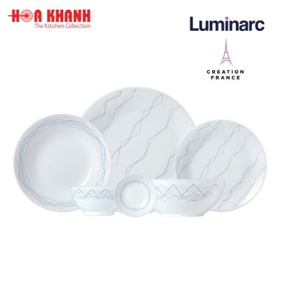 Tô Thủy Tinh Luminarc Marble 21cm đựng thức ăn, cường lực, kháng vỡ - Bộ 3 cái - P3757