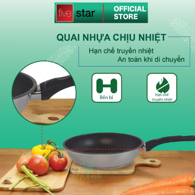 Bộ nồi chảo 3 đáy inox 430 cao cấp FiveStar Standard 6 món bếp từ nắp kính tặng 5 muỗng inox
