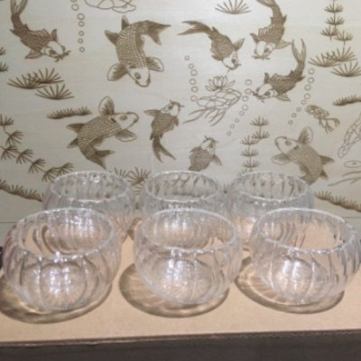 BỘ  6 CỐC THỦY TINH UỐNG TRÀ VÂN TRÁI BÍ - ANTH675