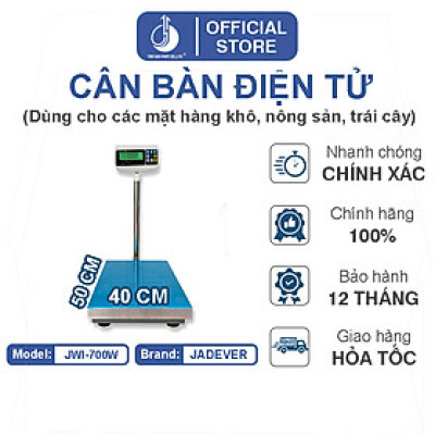 Cân Bàn Điện Tử JWI-700W - Mặt Bàn Cân 400x500MM