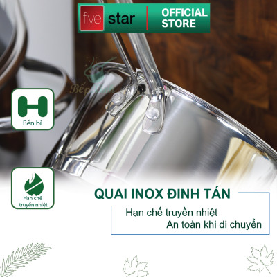 Bộ 5 Nồi 3 Đáy Inox 304 Kiểu Sillic Fivestar FS10CG2
