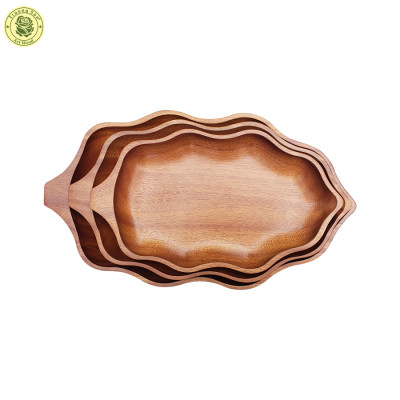 Khay Gỗ Xà Cừ Decor Hình Chiếc Lá - Đồ Gia Dụng Gỗ Thương Hiệu Trường Sơn