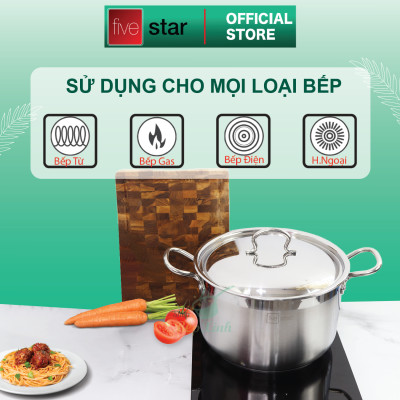 Nồi Luộc Gà Fivestar Tặng 2 Muỗng Canh - Bạc