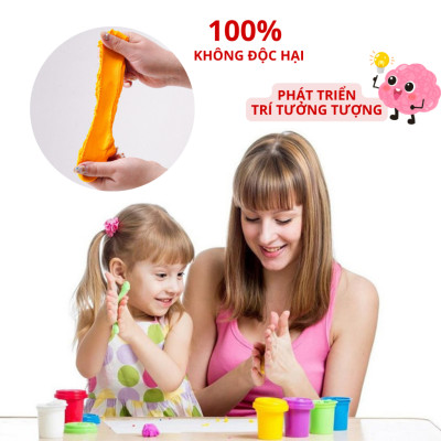 Đất Nặn Nhiều Màu - Chất Liệu An Toàn Đất sét tự khô an toàn Lốc 36 màu cao cấp Softclay nặn hình, làm Butter slime