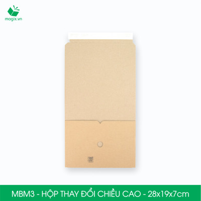 MBM3 - 28x19x7cm - Combo 60 Hộp carton thay đổi chiều cao - Thùng carton đóng hàng