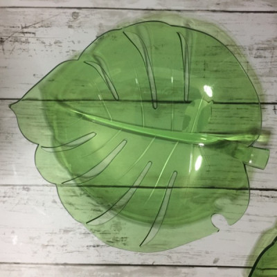 Combo 02 Đĩa nhựa pha lê màu xanh hình chiếc lá Yamada - Nội địa Nhật Bản