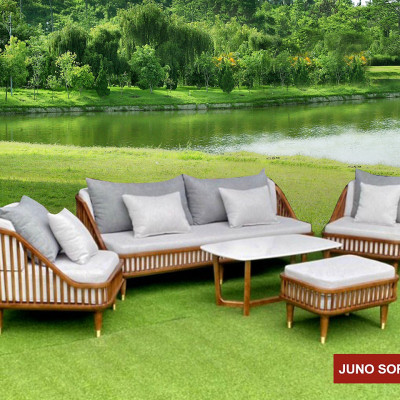 Bộ sofa Cao Cấp Bắc Âu Juno Sofa. băng 1m8, 2 đơn, đôn và bàn