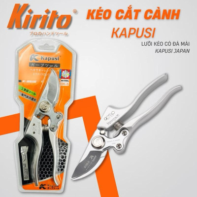 Kéo cắt tỉa cành cây KAPUSI TOOLS Nhật bản K-8618 cao cấp thép SK5, cấu tạo lò xo cỡ 8 icnh (20cm)
