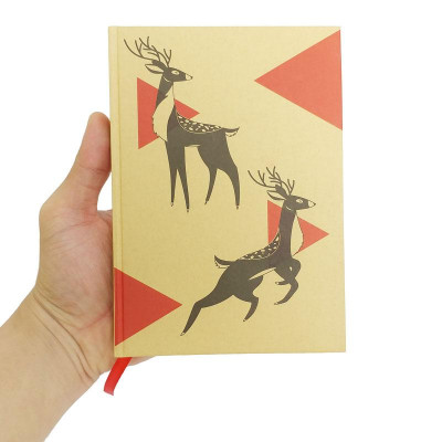 Sổ Bìa Cứng Kẻ Ngang 80gsm Đôi Nai - The Sun - Họa Tiết Đỏ