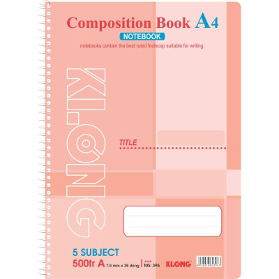 Sổ kẻ ngang lò xo đơn Startup KLONG A4 500 trang 58/92; MS: 396