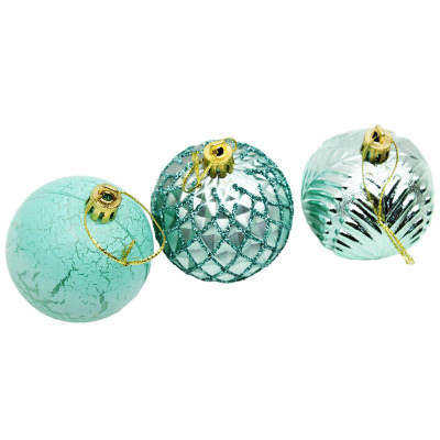 Hộp 12 Trái Châu Trang Trí Giáng Sinh - 6ADBCL12-H6 - Màu Xanh Mint