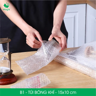 B1 - 15x10 cm - 100 Túi bóng khí chống sốc đóng hàng - Túi gói hàng, bọc chống sốc, xốp chống sốc