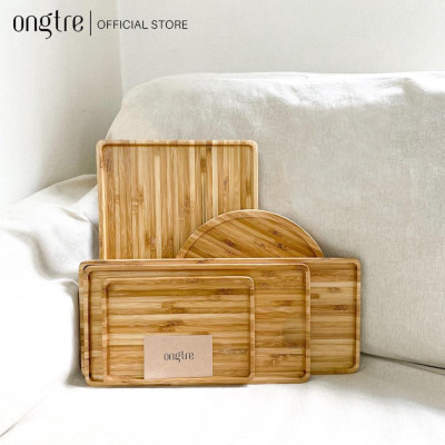  Khay tre tròn, vuông, chữ nhật decor ONGTRE hình chữ nhật đựng đồ ăn, uống trà