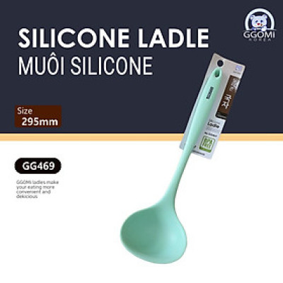 [GGOMI Chính hãng] Muôi/Muỗng/vá múc canh silicone GGOMi GG469 Hàn Quốc chịu nhiệt an toàn 4 màu lựa chọn