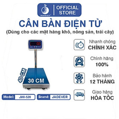 Cân Bàn Điện Tử JWI-520 - Mặt Bàn Cân 300x400MM