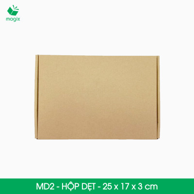 MD2 - 25x17x3 cm - 100 Thùng hộp carton trơn đóng hàng