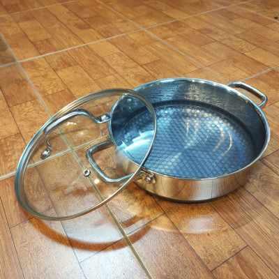 Nồi Inox 304 đúc liền khối Vincent chống dính Blackcube 2 mặt 24cm