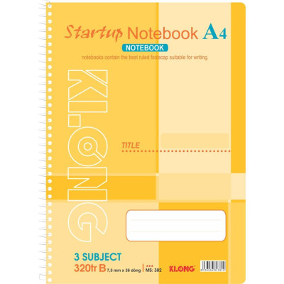 Sổ kẻ ngang lò xo đơn Startup A4 320 trang 58/92; MS: 382
