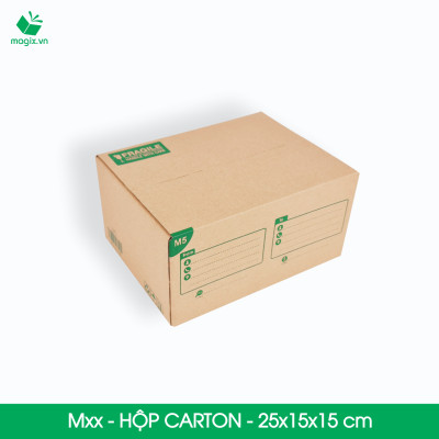 Hộp 25x15x15 cm - Combo 20 thùng hộp carton đóng hàng - tùy chọn chất lượng