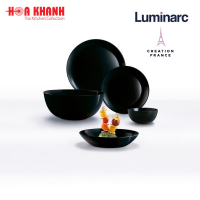 Tô Thủy Tinh Luminarc Diwali Đen cường lực, kháng vỡ 18cm - 1 cái - P0864