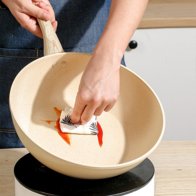 Chảo Chống Dính Bếp Từ Vân Đá Kiểu Nhật 22cm, Chảo Chống Dính Đáy Từ Ceramic Cán Gỗ, Chảo Nhật