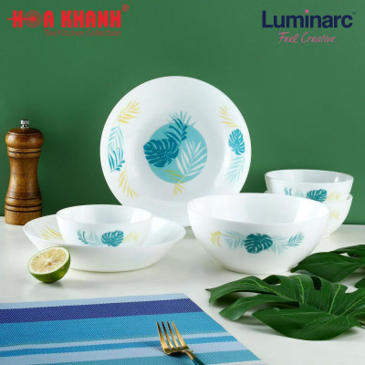 Đĩa Sâu Thuỷ Tinh Luminarc Diwali Hiwaii 20cm kháng vỡ, cường lực - 1 cái - V4922