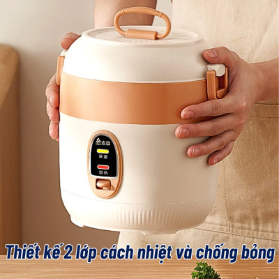 Nồi Cơm Điện Mini Chigo,  Nồi Hầm Cháo, Luộc Dung Tích 1.2L dành cho 1 người ăn