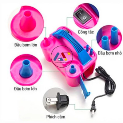 Bơm Bóng bay Bằng Điện siêu bền (Bơm 2 bóng 1 lần) - Trang trí sinh nhật