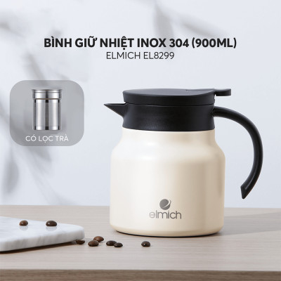 Bình giữ nhiệt 900ml Elmich EL8299, Hàng chính hãng, inox 304, có lõi lọc pha trà, cà phê - JoyMall