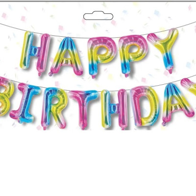 Bóng chữ happy birthday nhiều màu