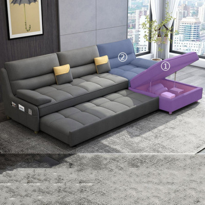 Sofa giường đa năng hộc kéo cao cấp HGK-19 ngăn chứa đồ tiện dụng Juno Sofa KT 2m5