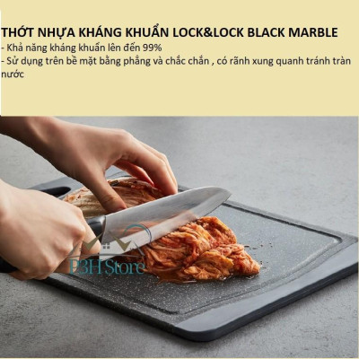 Thớt nhựa kháng khuẩn Lock&Lock Black Marble 3 size CKD006 CKD007 CKD008 CKD009S2- Màu đen
