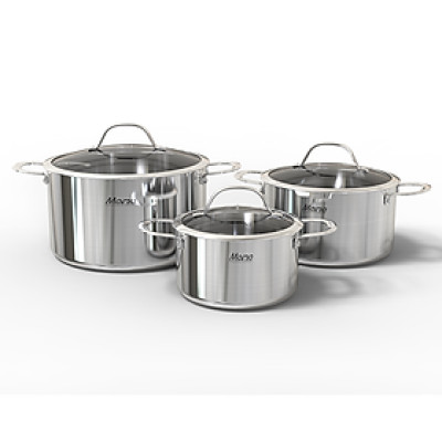 Bộ Nồi Inox Đa Lớp Sunhouse Mama SHG701 - Hàng Chính Hãng