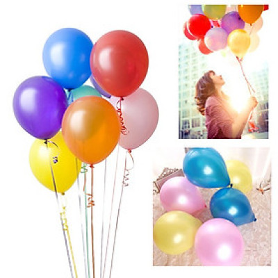 Bịch 100 Quả Bong Bóng Bay Nhiều Màu Trang Trí Tiệc Tùng Sinh Nhật, Đám Cưới, Thôi Nôi, Sự Kiện Kích Thước 25-28cm