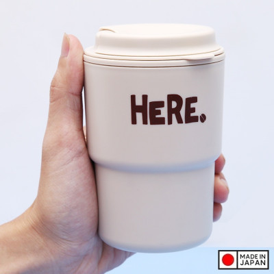 Cốc giữ nhiệt Here Inomata 320m có nắp xoay để đậy kín giữ nhiệt & đảm bảo an toàn vệ sinh - Hàng nội địa Nhật Bản |#Made in Japan|