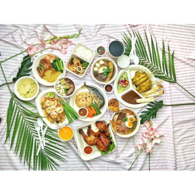 Combo 50 cái Đĩa giấy Oval bã mía Thái Lan 6.5inch - thương hiệu Gracz