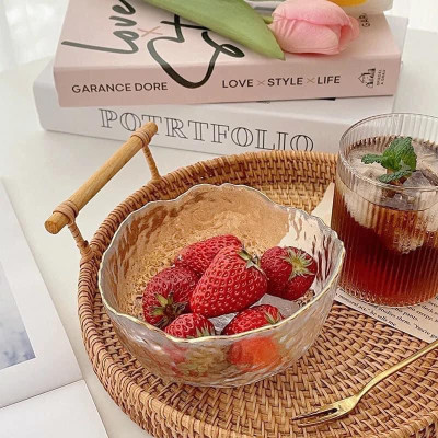 BỘ 3 BÁT THỦY TINH ĂN SALAD HOA QUẢ 3 SIZE 3 size 13cm, 17cm, 20cm