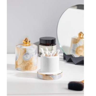 Lọ đựng tăm sứ hoạ tiết vân đá