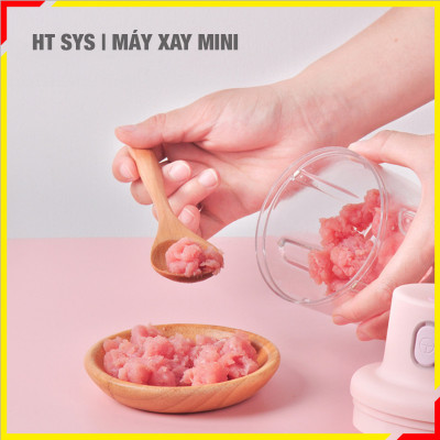 Máy xay tỏi ớt bằng pin HT SYS - Sạc USB- Dung tích 250ML - Hàng Nhập Khẩu