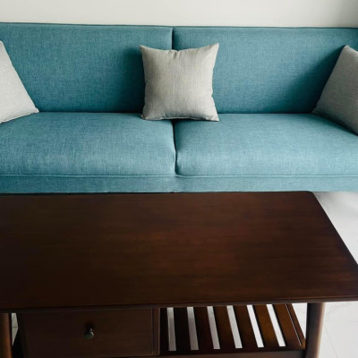 Bộ sofa băng 2 đôn Juno Sofa băng gỗ kiểu Nhật 